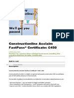 Constructionline Acclaim Fastpass Certificate: 450