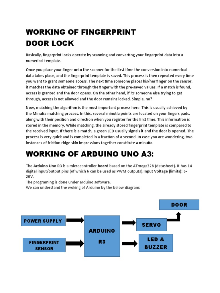 Arduino Fingerprint Door Lock Guide | PDF | Fingerprint | Arduino