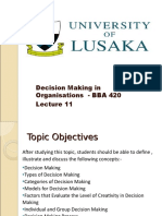 Decision Making in Organisations - BBA 420