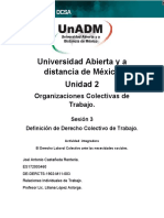 Universidad Abierta y A Distancia de México Unidad 2: Organizaciones Colectivas de Trabajo