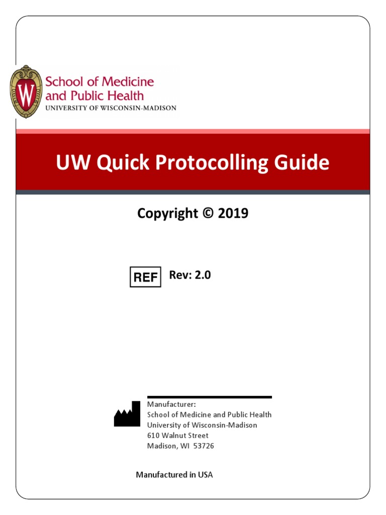 UW Quick Protocolling Guide: Manufactured in USA | PDF | Shoulder | Aorta