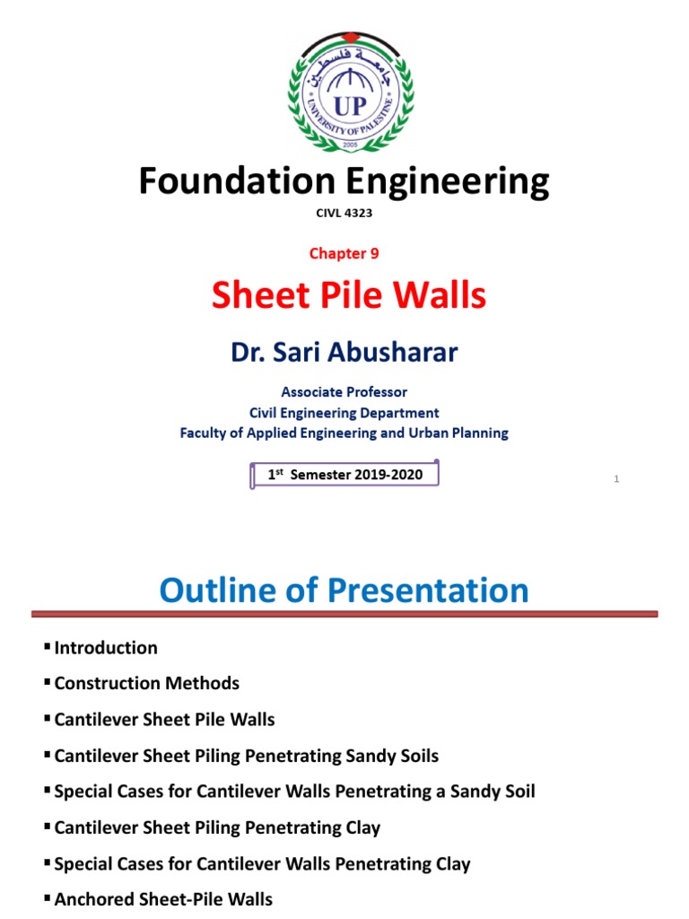 Sheet Pile Wall Design Techniques | PDF | Deep Foundation ...
