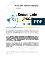 COMUNICADOS DE OSCE SOBRE REGULARIZACIÓN DE DOCUMENTOS