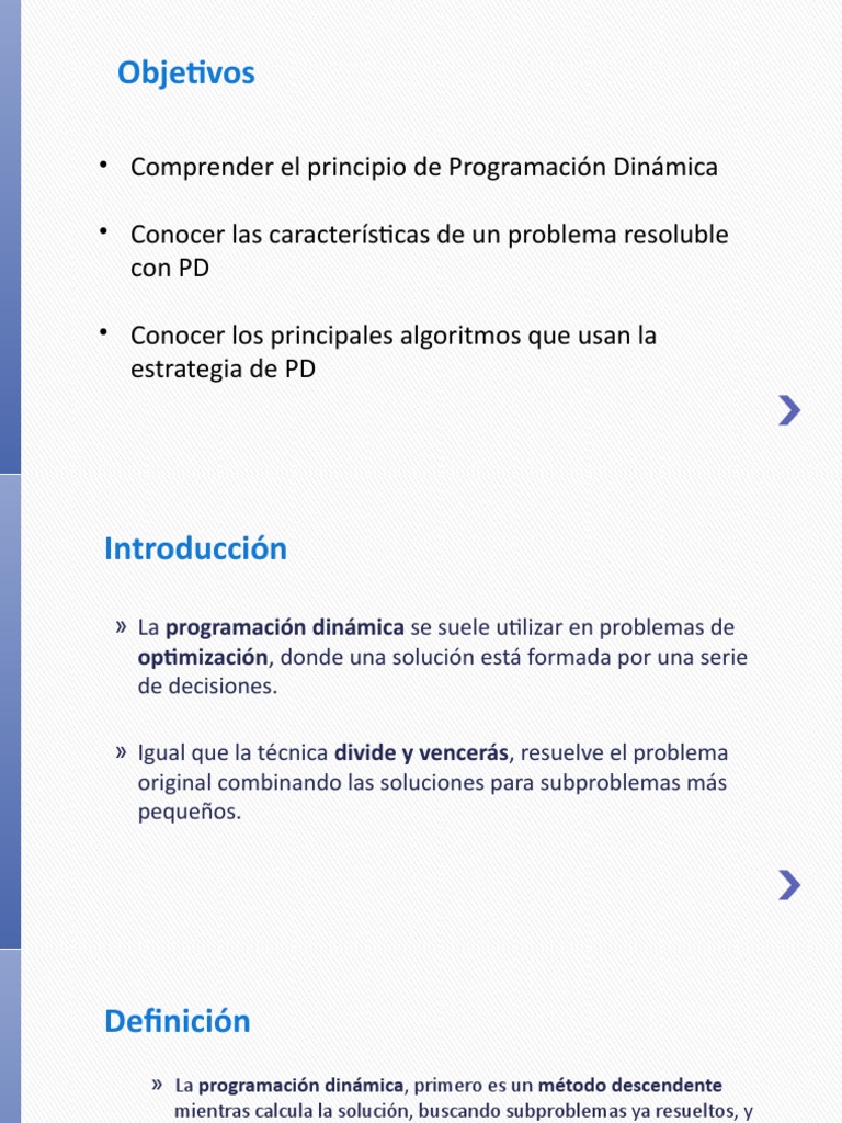Programación Dinámica: Algoritmos y Ejemplos | PDF | Programación ...
