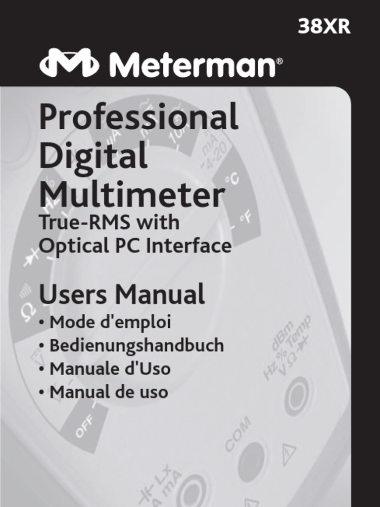Professional Digital Multimeter: Users Manual | PDF | Capacitor | Power ...