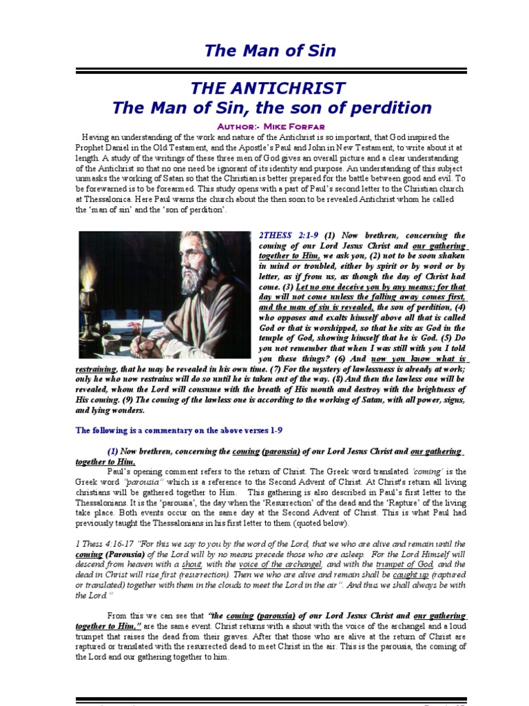 Understanding the Man of Sin | PDF | Antichrist | Rapture