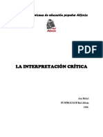 BICKEL Ana. La Interpretación Critica