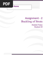 Assignment - 2 Buckling of Struts: Course Name