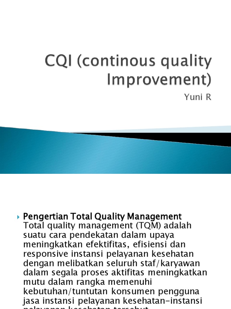 CQI (Continous Quality Improvement) PDF | PDF