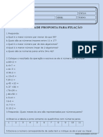 Atividade de fixação de números pares e ímpares