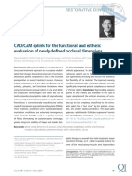 CAD CAM Splints For The Functional and Esthetic Evaluation of Newly Defined Occlusal Dimensions PDF