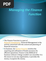 Managing The Finance Function