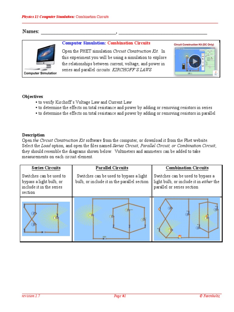 Names Series And Parallel Circuits Electrical Network