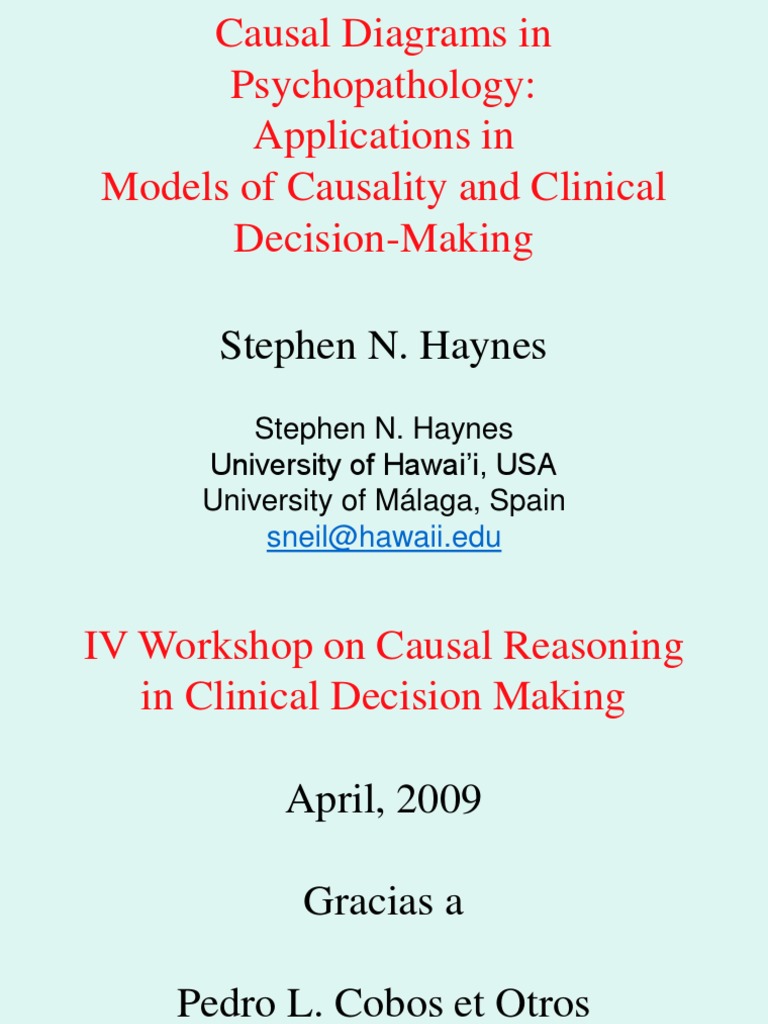 Causal Diagrams in Psychopathology | PDF | Causality | Risk