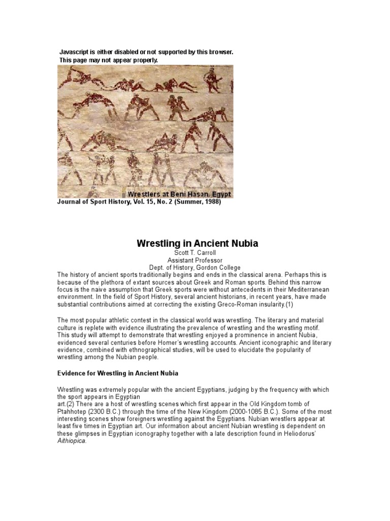 Wrestling in Ancient Egypt PDF Ancient Egypt Sudan
