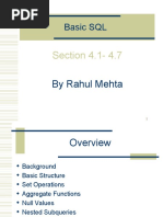 Basic SQL: Section 4.1-4.7