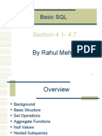 Basic SQL: Section 4.1-4.7
