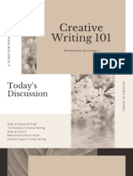 Cream Creative Writing 101education Presentation PDF