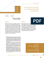 Dialnet ElDerechoDePeticionEnElSistemaDeSaludColombiano 3956688 PDF