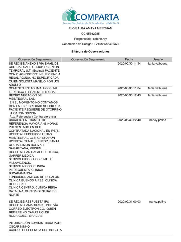 Seguimiento Paciente en Garper Médica | PDF | Hospital | Ciencias de la