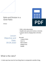 Ratio and Division in A Givven Ratio