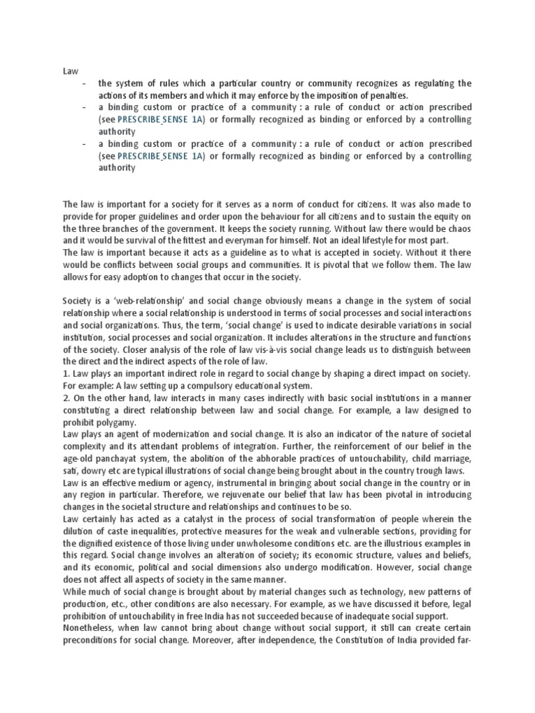 What Is Law PDF Institution Community