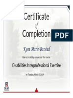 disabilities interprofessional event certificate disabilities interprofessional exercise 2019 barstad  3 