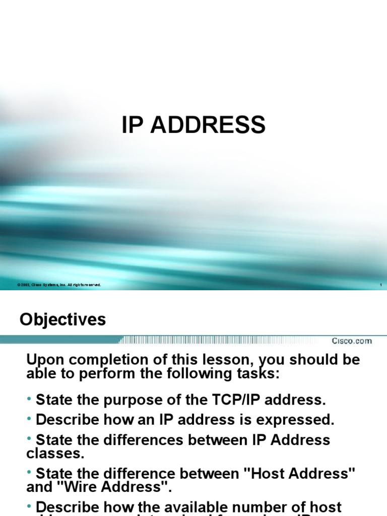 Ip Address: © 2002, Cisco Systems, Inc. All Rights Reserved. 1 | PDF
