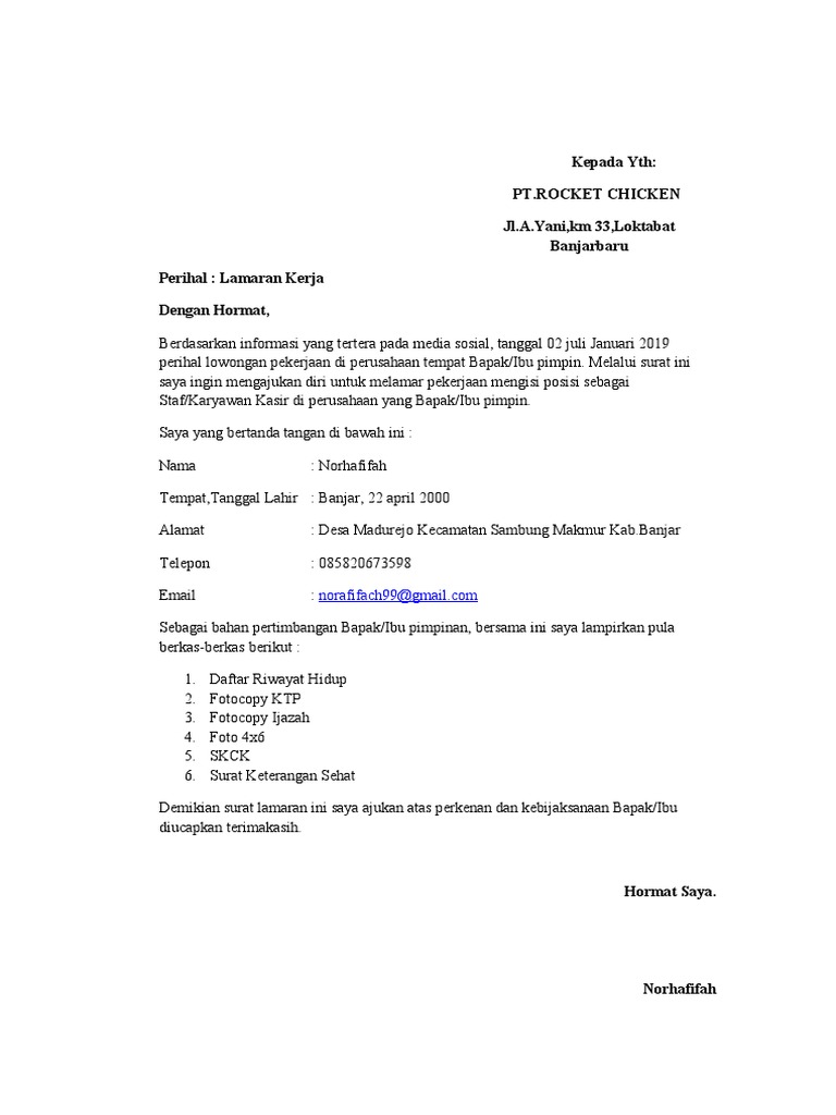 Surat Lamaran