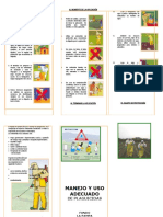 Tríptico 1. Manejo Seguro de Pesticida