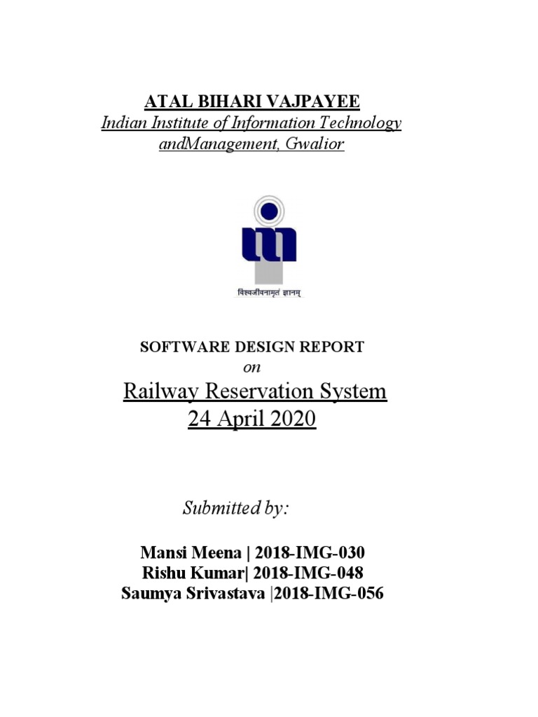 Railway Reservation System Design Report | PDF | Class (Computer ...