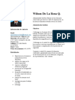 Hoja de Vida Actualizada Wilson de La Rosa 2019.