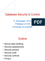 Database Security & Control: S. Srinivasan, Ph.D. Professor of CIS University of Louisville