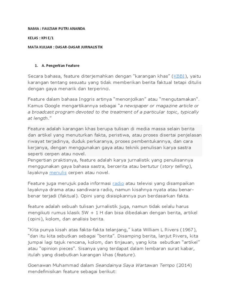 Jurnalistik Tugas Pdf