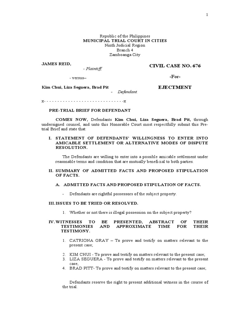 Civil Case No. 676: - Plaintiff | PDF | Trials | Testimony