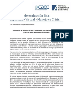 Propuesta de Evaluación Final Diplomado Manejo de Crisis