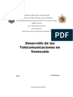 Desarrollo de Las Telecomunicaciones en Venezuela