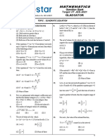 Quadratic Question Bank