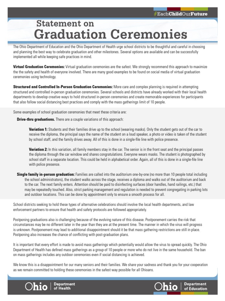 Ohio Graduation Ceremony Guidelines | PDF | Public Sphere | Business