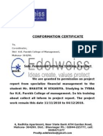 Conformation Certificate: To, Co-Ordinator, Shri H.K. Parekh College of Management, Mahuva-364290