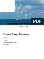 Renewable Energy Systems: Lecture 2 & 3