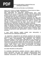 LIBERAÇÃO DE IMPLANTES E DISPOSITIVOS DE  LIMITAÇÃO ESPIRITUAL