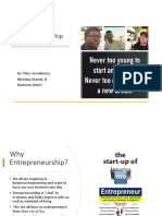 Entrepreneurship: By: Elias Gerodemos, Nicholas Brandt, & Kameron Harris