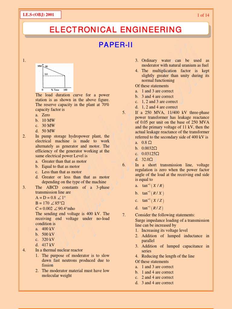 Power System Engineering Exam Questions | PDF | Operational Amplifier ...