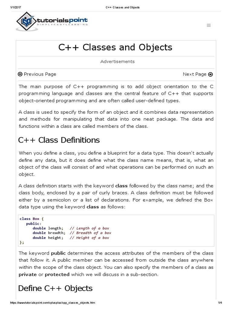 C Classes And Objects Class Computer Programming C