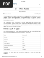 C++ Data Types