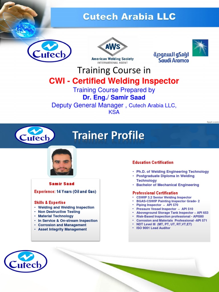 CWI Certification Training Overview | PDF | Soldering | Welding