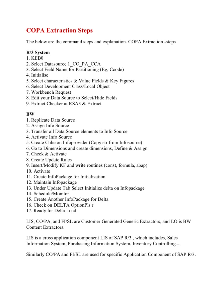 CO-PA Extraction in SAP BW | PDF | Information Technology Management ...