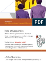 Session IV: Role of Economics and Managerial Economist