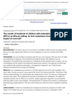 The Results of Treatment of Children With Metastatic Wilms Tumours (WT) in An African Setting - Do Liver Metastases Have A Negative Impact On Survival - PubMed - NCBI